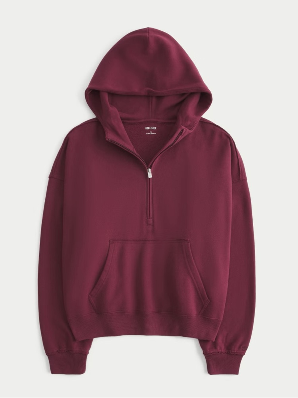 Hollister maroon easy half zip